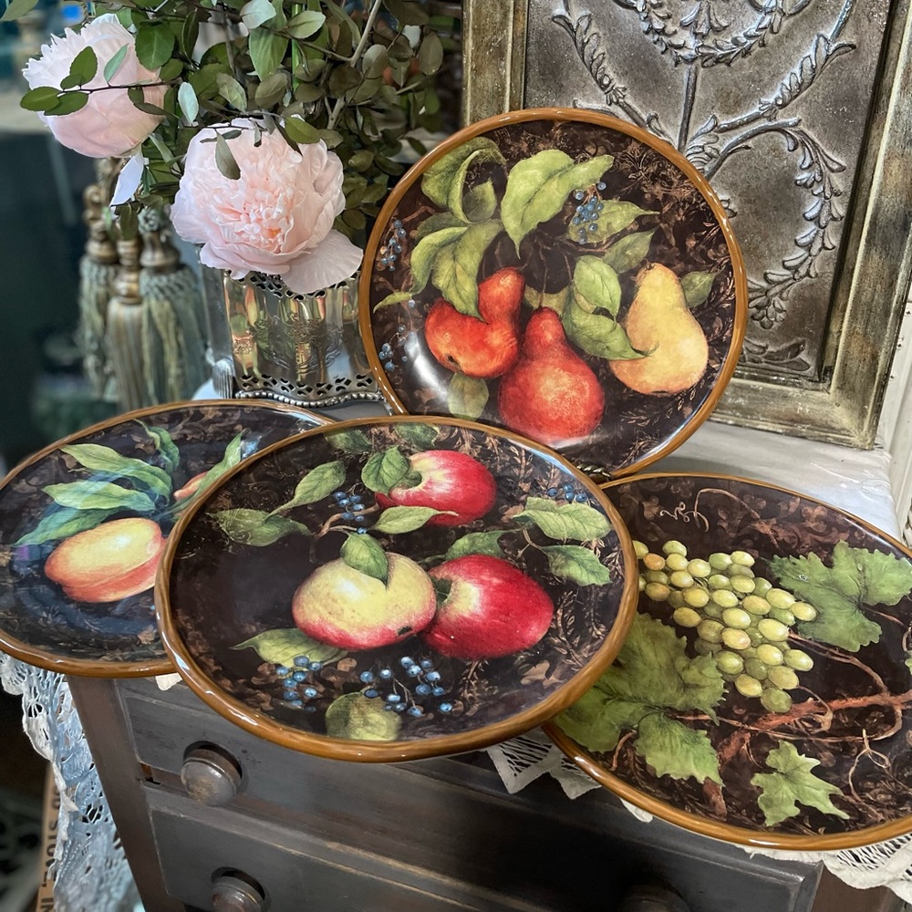 Certified International botanical fruit plate Bowl French Country farmhouse tabl